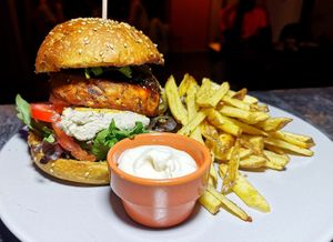 Home-made grilled burguer at Kong - Food Made With Compassion in Lisbon