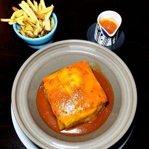 Francesinha - portuguese typical dish at Kong - Food Made With Compassion in Lisbon