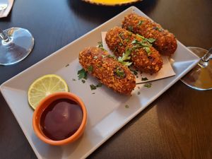 Croquetes de alheira! Excelente 🥰 at Kong - Food Made With Compassion in Lisbon