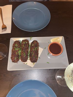 Sausage and cheese croquettes  at Kong - Food Made With Compassion in Lisbon