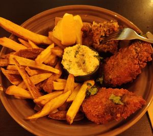 fish and chips (but doesnt taste good..) at Kong - Food Made With Compassion in Lisbon