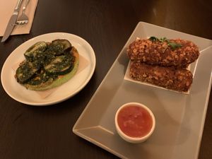 Starters - the bruschetta was INCREDIBLE!   at Kong - Food Made With Compassion in Lisbon