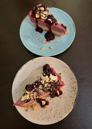 Berry Cheesecakes, absolutely scrumptious !  at Kong - Food Made With Compassion in Lisbon