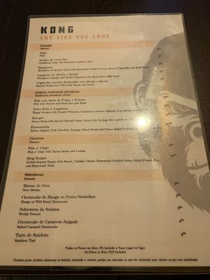 Menu  at Kong - Food Made With Compassion in Lisbon