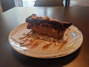 Snickers tart (so filling) at Kong - Food Made With Compassion in Lisbon