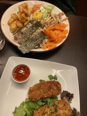 Croquettes and Japanese platter   at Kong - Food Made With Compassion in Lisbon