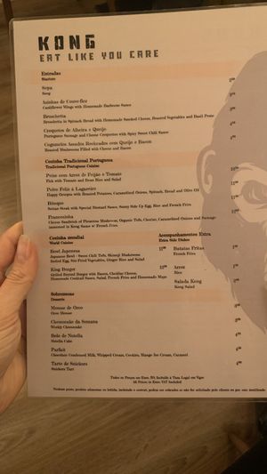 Menu 😍  at Kong - Food Made With Compassion in Lisbon