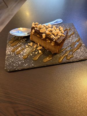 Stupendous Snickers cake.  at Kong - Food Made With Compassion in Lisbon