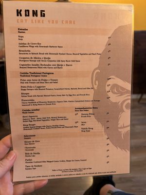 Menu feb 2023  at Kong - Food Made With Compassion in Lisbon