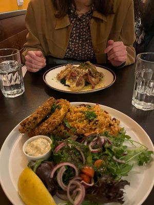 Fish with bean rice at Kong - Food Made With Compassion in Lisbon