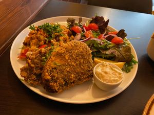 Fish with Tomato and Bean Rice (€10,90) at Kong - Food Made With Compassion in Lisbon