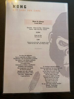 Lunch Set Menu at Kong - Food Made With Compassion in Lisbon