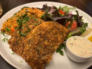 Fried Fish with Tomato and bean rice at Kong - Food Made With Compassion in Lisbon