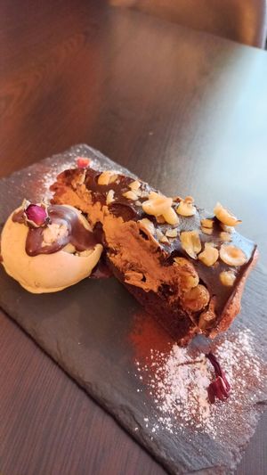 "Nutella" Cake with Vanilla Ice Cream at Kong - Food Made With Compassion in Lisbon