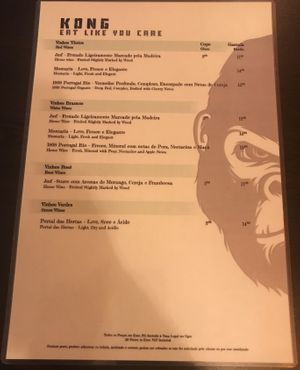 Drinks menú as at May 2, 2023  at Kong - Food Made With Compassion in Lisbon