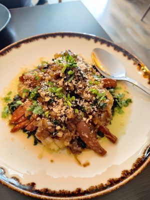 Happy octopus at Kong - Food Made With Compassion in Lisbon