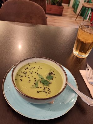 Soup (peas with coconut) at Kong - Food Made With Compassion in Lisbon