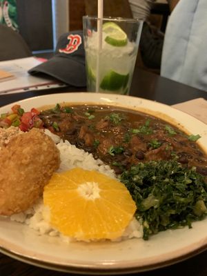 Feijoada with fried banana   at Kong - Food Made With Compassion in Lisbon