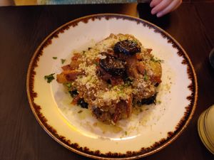 Happy octopus at Kong - Food Made With Compassion in Lisbon