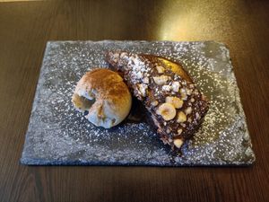 Nutella cake and ice cream at Kong - Food Made With Compassion in Lisbon