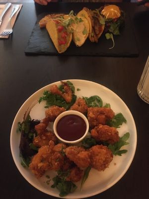 Cauliflower wings and mixed tacos   at Kong - Food Made With Compassion in Lisbon
