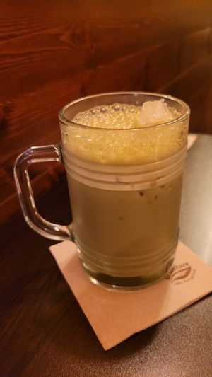 Iced matcha latte at Kong - Food Made With Compassion in Lisbon