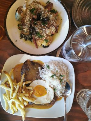 Seitan steak and happy octopus at Kong - Food Made With Compassion in Lisbon