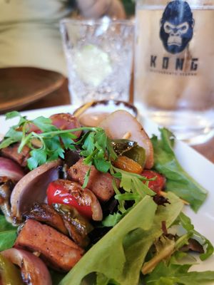 Happy octopus at Kong - Food Made With Compassion in Lisbon