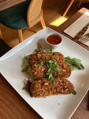 Vegan version of traditional sausage, croquettes  at Kong - Food Made With Compassion in Lisbon