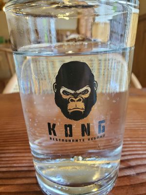Water came in a glass bottle at Kong - Food Made With Compassion in Lisbon