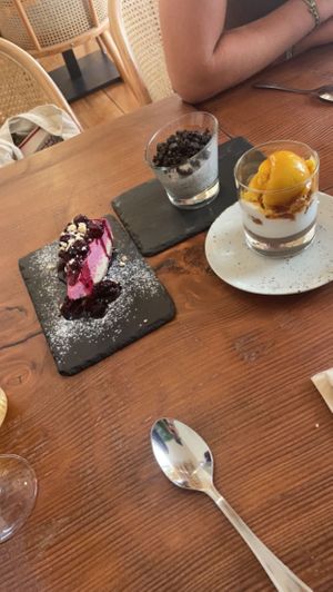 Desert: Mousse de Oreo, Cheesecake and Parfeit (all incredible good!!)  at Kong - Food Made With Compassion in Lisbon