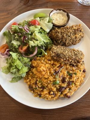 Fish and bean ricee  at Kong - Food Made With Compassion in Lisbon