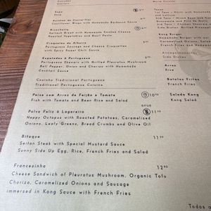 1/24 menu  at Kong - Food Made With Compassion in Lisbon