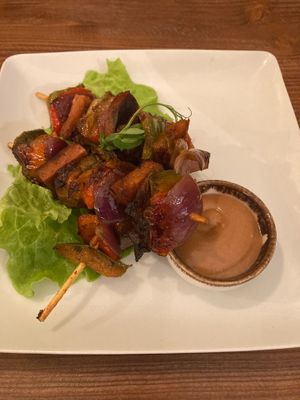 Portuguese skewers at Kong - Food Made With Compassion in Lisbon