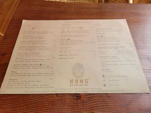 Meal menu at Kong - Food Made With Compassion in Lisbon