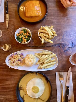 Francesinha and Bitoque  at Kong - Food Made With Compassion in Lisbon