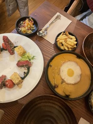 Bitoque (seitan steak) YUMMY SAUCE  at Kong - Food Made With Compassion in Lisbon