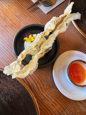 Cashew cheese with crackers  at Kong - Food Made With Compassion in Lisbon
