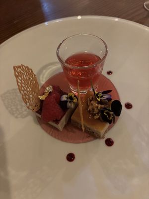 Cheesecake - tasted great, very small, not sure what the shot glass was supposed to be   at Kong - Food Made With Compassion in Lisbon