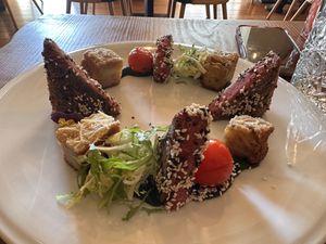 “Salmão” mediterrânico  at Kong - Food Made With Compassion in Lisbon