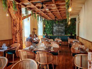 Inside seats at Kong - Food Made With Compassion in Lisbon