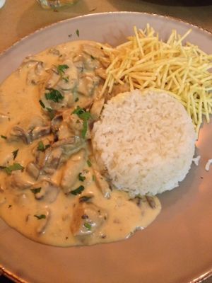 Seitan and mushroom stroganoff  at Kong - Food Made With Compassion in Lisbon