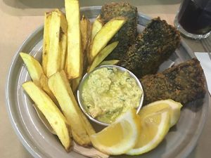 Fish and chips at Kong - Food Made With Compassion in Lisbon