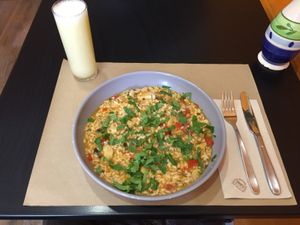 Vegan octopus rice at Kong - Food Made With Compassion in Lisbon