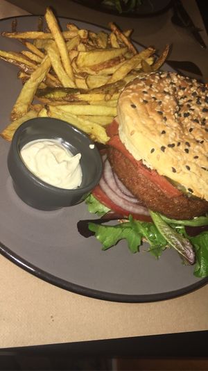 Beyond burger! It was my first one ever and WOW amazing!!!!!! at Kong - Food Made With Compassion in Lisbon