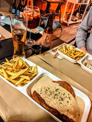 Seitan Steak & Chips w/Pepper Sauce. If this is wrong I don't want to be right. Delicious ! at Kong - Food Made With Compassion in Lisbon