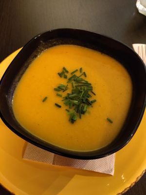 carrot soup at Kong - Food Made With Compassion in Lisbon