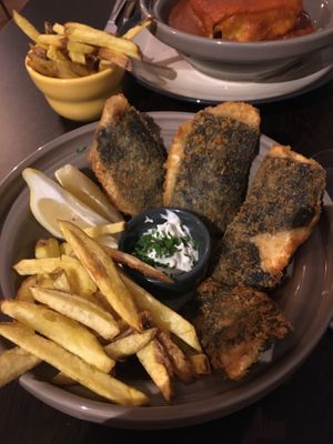 Fish and chips  at Kong - Food Made With Compassion in Lisbon