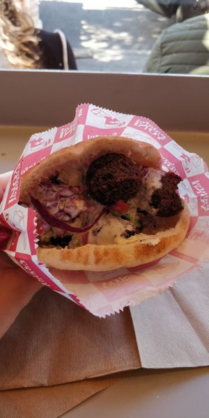 Falafel pita at Falafel Yoni in Montreal