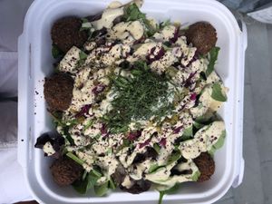 Salad at Falafel Yoni in Montreal